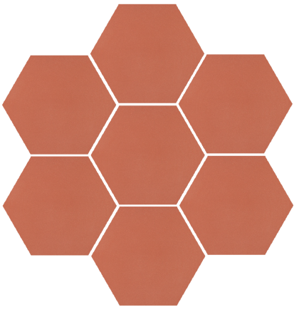8" x 9" Hexagon - Terracotta