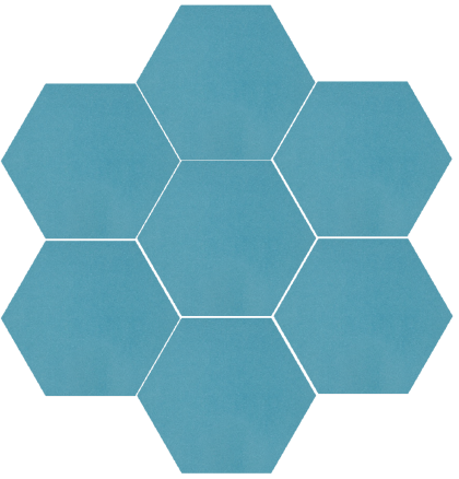 8" x 9" Hexagon - Turquoise