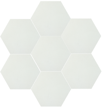 8" x 9" Hexagon - White