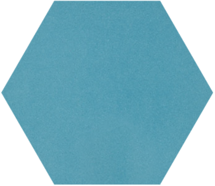 8" x 9" Hexagon - Turquoise