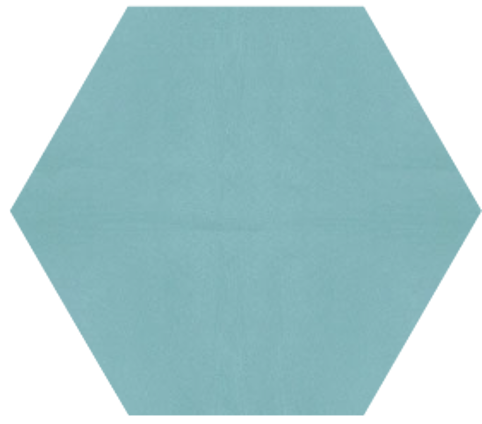 8" x 9" Hexagon - Aqua