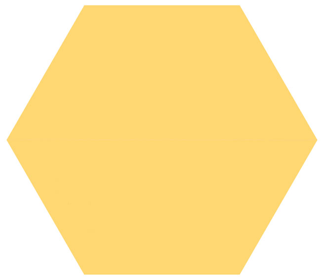 8" x 9" Hexagon Yellow InStock
