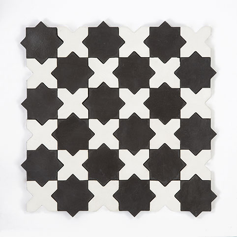 Star&Cross Custom-Black & White - Custom | Cement and Concrete Tiles