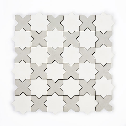 Star&Cross-White&Grey IN STOCK - In Stock | Cement and Concrete Tiles